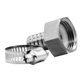 Beduan Stainless Steel Garden Hose Swivel Fitting 1/2" Barb x 3/4" GHT Female Thread Adapter Connector Garden Hose Repair with Hose Clamp