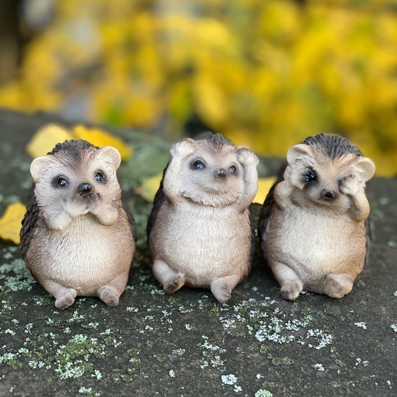 Objectz Three Small Hedgehogs - See Nothing Say - Decoration