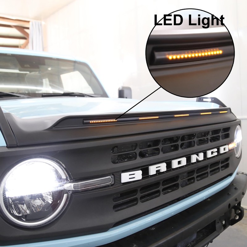 Bug Shield Hood Deflector with Light for Ford Bronco 2021-2025