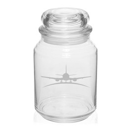 MIP 26 oz Glass Candy Jar Gift Airplane Pilot Flight Attendant
