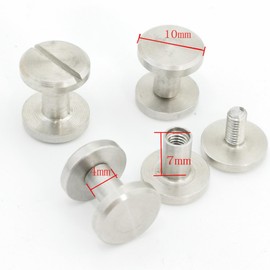 Towonder Stainless Steel Screw Belt buckel head Screw DIY Leather Craft Making Rusty Proof Metal Screw replacement for buckle 0.39x0.16x0.28inch, Silver, one size fit all