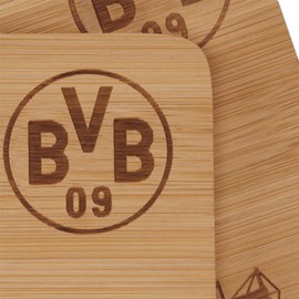 Borussia Dortmund Unisex - Adult Breakfast Boards Wooden Set of 2 Boards, Wood-Coloured, One Size