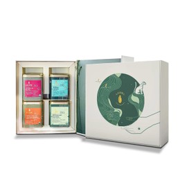 Luxmi Estates - Tea Set - Energy and Balance - 4 Packs with Organic Green, Jasmine, Ashwagandha and Hibiscus Rose Tea - Great Gift Set for Adults