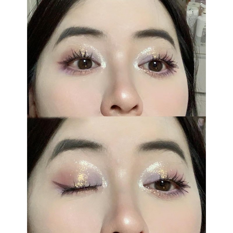 Glitter Eyeshadow Palette Eye Shadow Pallets for Women, Pink Silver