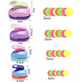 Perforadoras De Papel Circular,Perforadoras de Papel para Manualidades,Perforadora Redonda de 4 piezas Hechas a Mano de Diferentes Tamaños para Oficina,Tarjetas,álbumes de bricolaje（Color aleatorio)