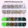 Blinginbox Flatback Rhinestones for Nails, 6380Pcs Non Hotfix Rhinestones for