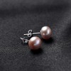 VIKI LYNN Pearl Earrings for Women 7-8mm Purple Freshwater Cultured