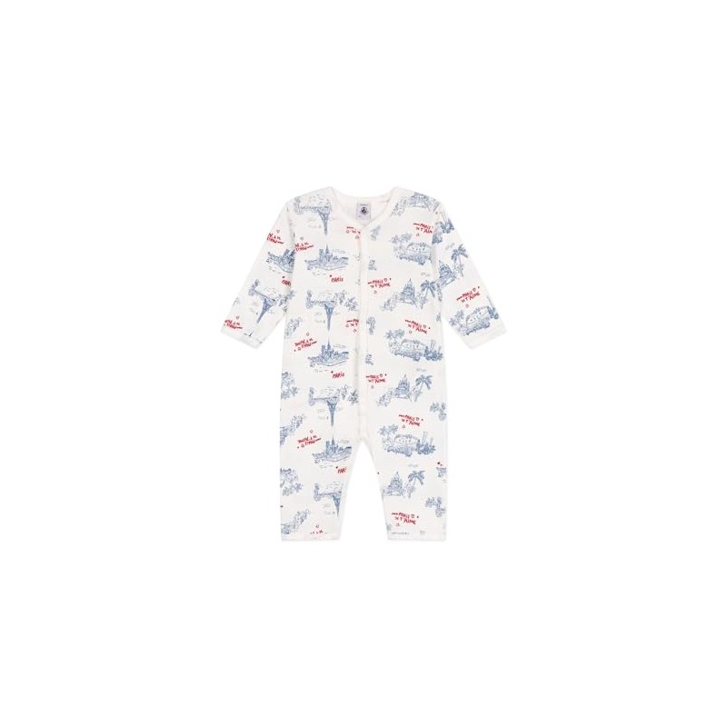 Petit Bateau Baby A0CSV Sleep Well Without feet, White/Multicolor, 3