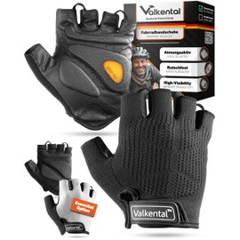 Valkental® - Cycling Gloves with Gel Padding, Non-Slip & Breathable, Cycling Gloves for Men and Women, Fingerless Cycling Gloves, MTB/Road Bike/Trekking, Short & Light