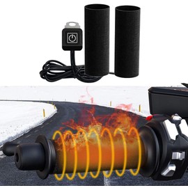 Heran Handle Heater [2023 - 2nd Generation] Retractable 12V Motorcycle Heater Handle Warm Handle Heater Automatic Handle Heater Winter Travel Handle Throttle (Black)