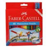 Faber Castell WaterColor Pencils with Sharpener and Brush, 48 WaterColored