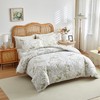 HYPREST Floral Comforter King, 3 Pcs Farmhouse Duvet, Ultra Soft
