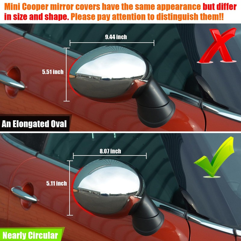 Adzfel 2PCS Compatible with MINI Cooper Mirror Cover R55 R56