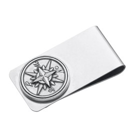 DANFORTH - Compass Rose Money Clip – Handcrafted Pewter Metal Money Clip – 2”, Made In USA