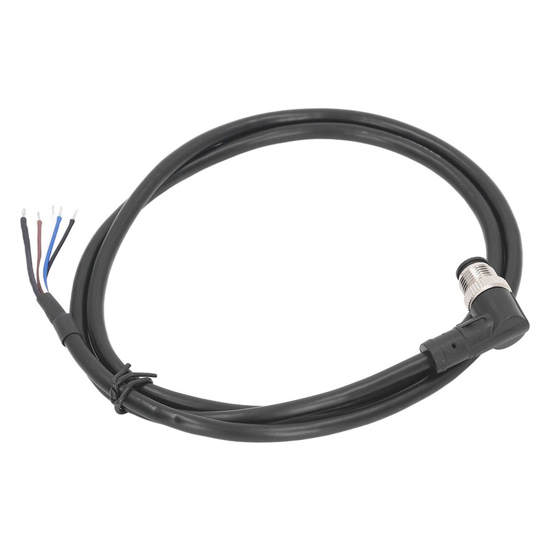 M12 Connector Cable 4 Pin Shielded Right Angle Waterproof Aviation