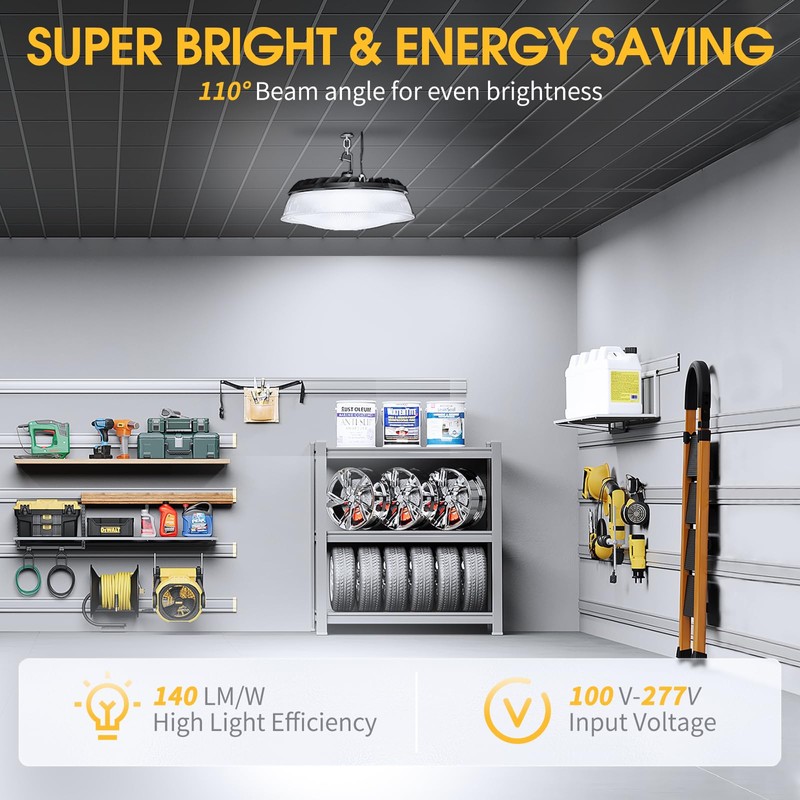 Elaruslux 200W UFO LED High Bay Light with Diffuser 28,000lm