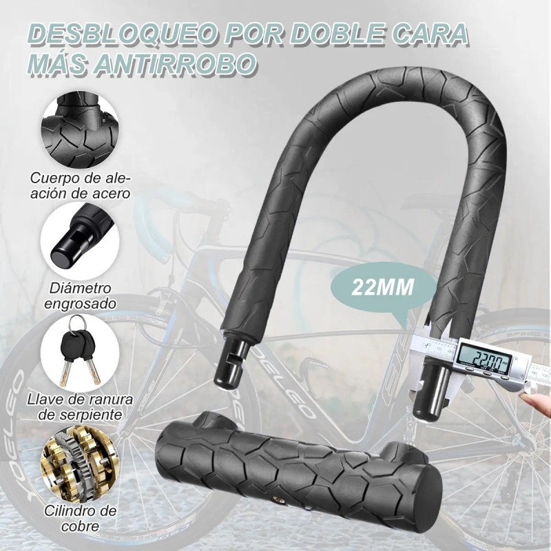 Candado Rigido Tipo U Para Bicicleta Motocicleta Con 2llaves