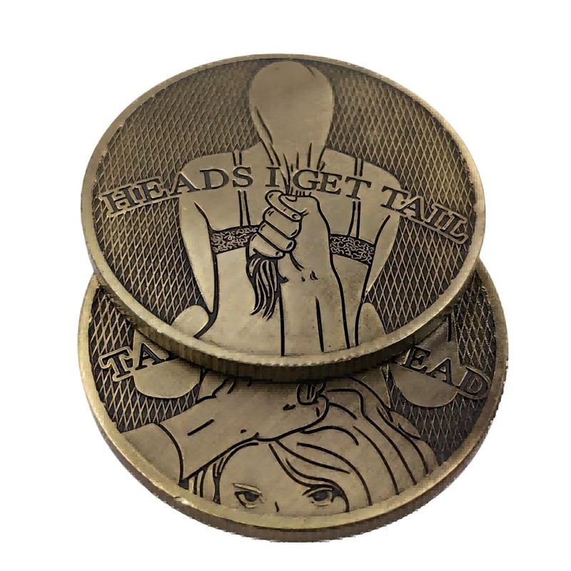 2 PCS Lucky Coin Heads I Get Tail Tails I