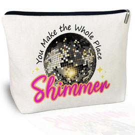 CLHHM Sparkling Music Lovers Makeup Bag, Music Lovers Singer's Merch Present, Women’s Gift for Concerts, Birthdays, Travel, You Make The Whole Place Shimer Makeup Bag