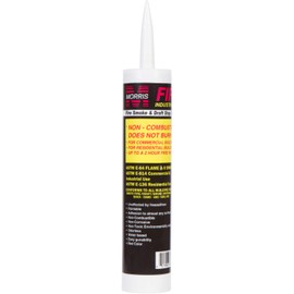 Morris Products Red Fire Stop Caulk – 10.3 Fl. Oz. Tube – Non-Intumescent Silicate Based –Water Resistant, Paintable – Non-Corrosive, Non-Combustible, Odorless – Strong Adhesion, Barrier Protection