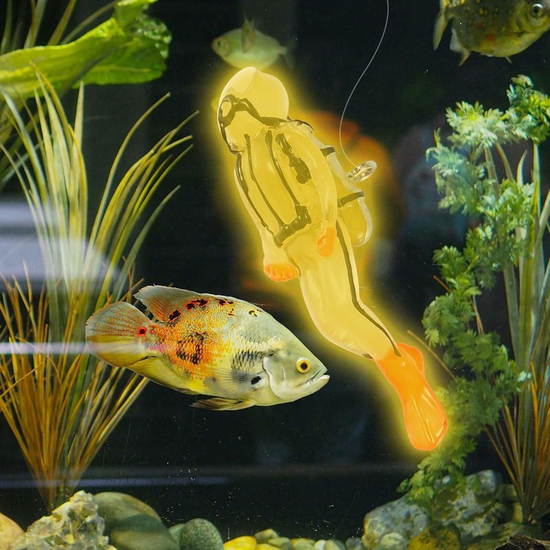 2Pcs Fish Tank Decorations,Fish Tank Floating Diver Decorations,Fish Tank Decorations