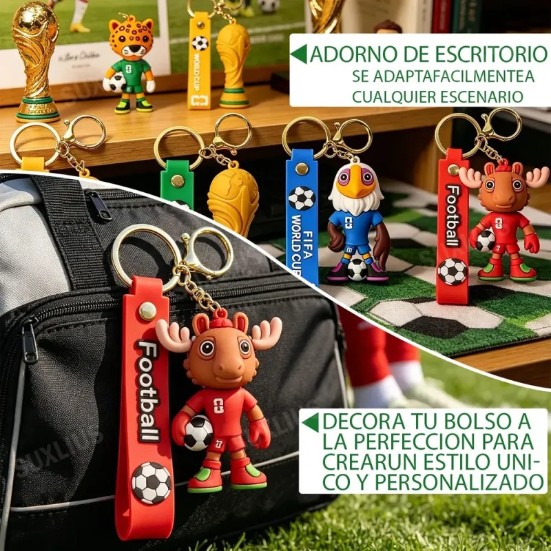 4pc 2026 Llaveros De La Mascota De Fútbol De La