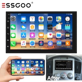ESSGOO Double 2 DIN Car Stereo Radio 7" Touch Screen with Wireless CarPlay Android Auto
