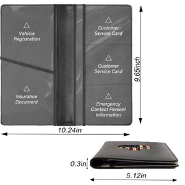 HANNHAI Leather Car Registration and Insurance Cards Holder, Vehicle Glove Box Car Organizer Documents License Compatible with American Skull Flag Auto Interior Accessories