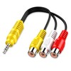 3.5MM to 3 RCA Cable ，Video AV Component Adapter Cable