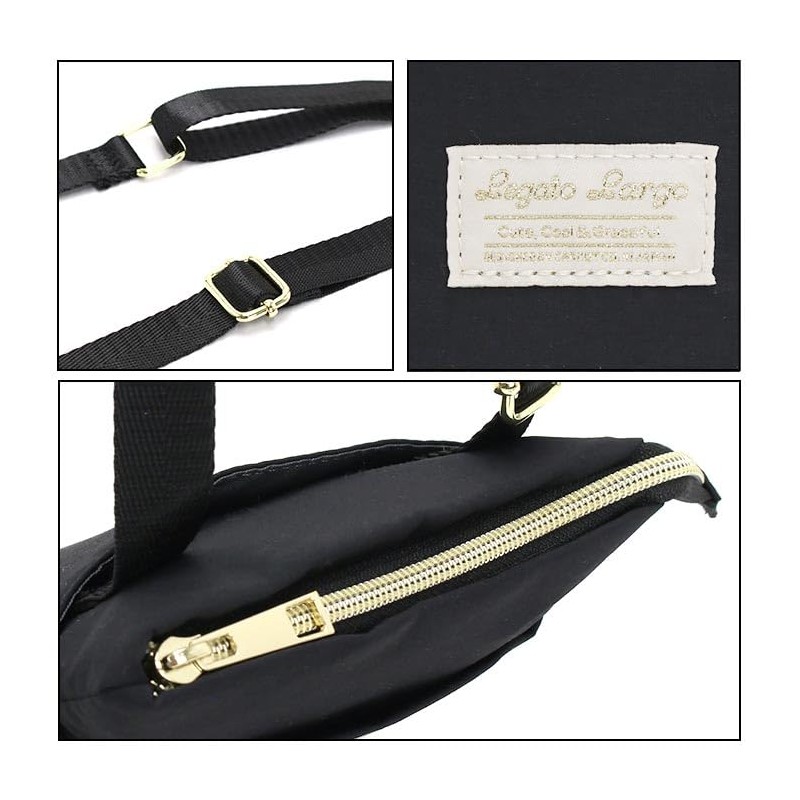 Legato Largo FUWARI LH-X0061 Shoulder Bag, Washable, Lightweight, BK