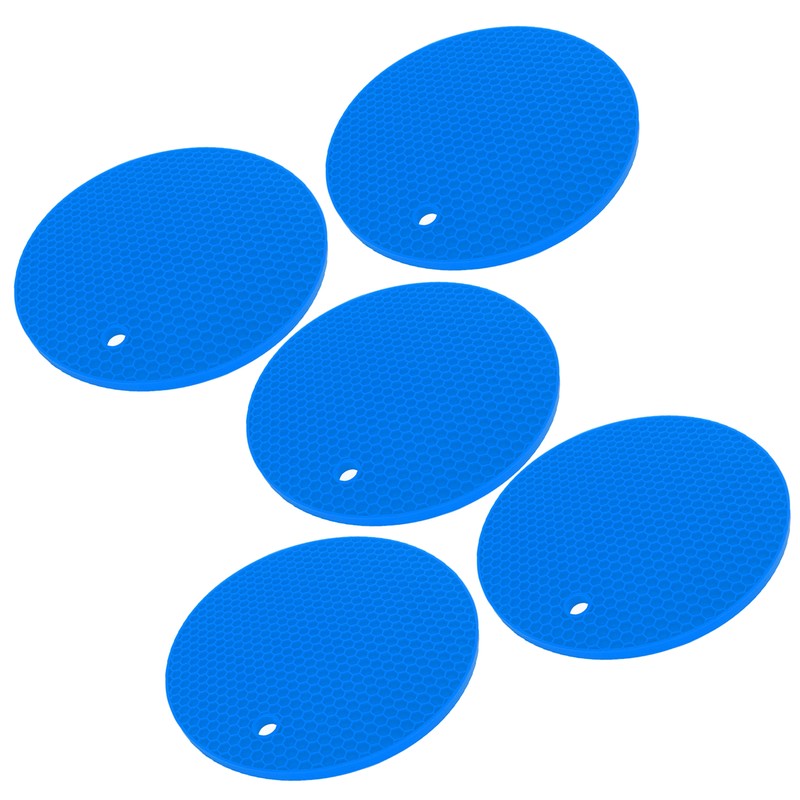 5PCS Silicone Trivet Mats Round Multipurpose Heat Resistant Non Slip