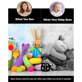 Samuel Sensory Board for Babies - Supersized Black and White Baby Cards for Developmental Newborn Tummy Time Toys - 100cm Newborn Black & White Toys for 0-3 Months & Older - Thick Stand Up Board No. 2