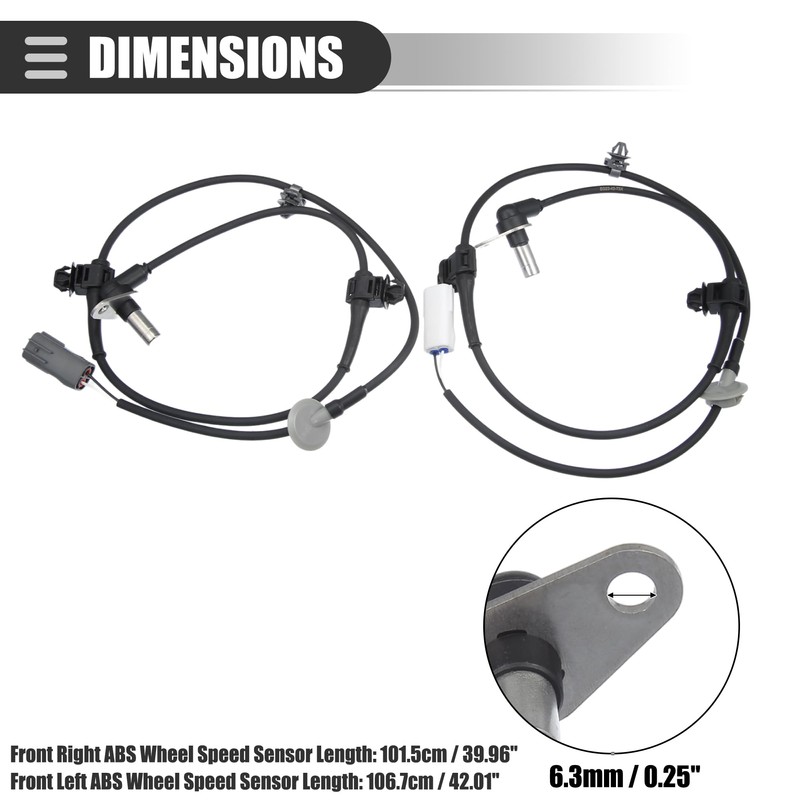 A ABSOPRO 1 Pair ABS Sensors Front Left Right for