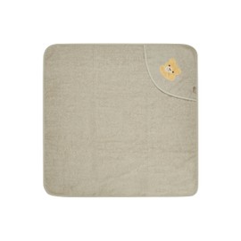 Sterntaler Baby Hooded Bath Towel 80 x 80 cm Lion Leo - Soft, Absorbent Cotton Bath Towel with Cute Applique - For Babies and Toddlers - Stone Grey