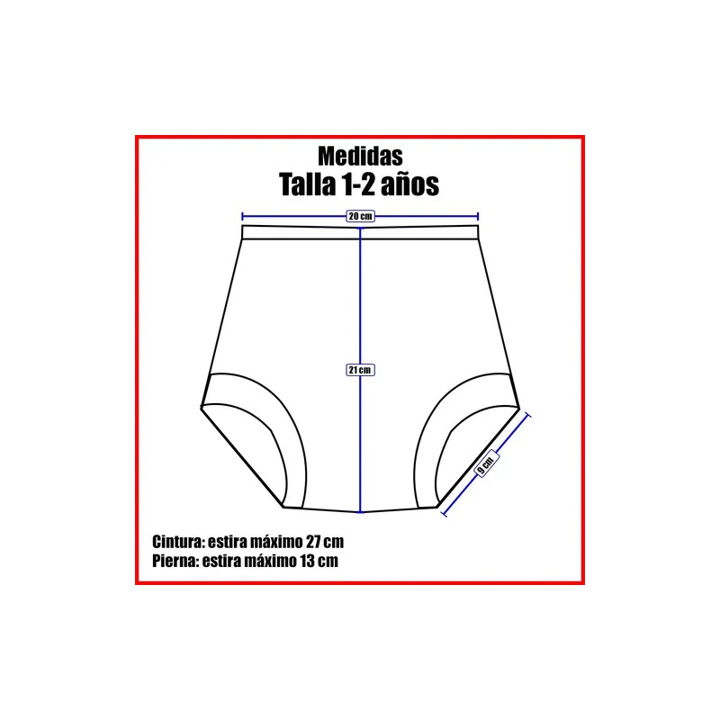 Calzón Entrenador De Tela 100 Algodón Pack 4 Piezas Niña