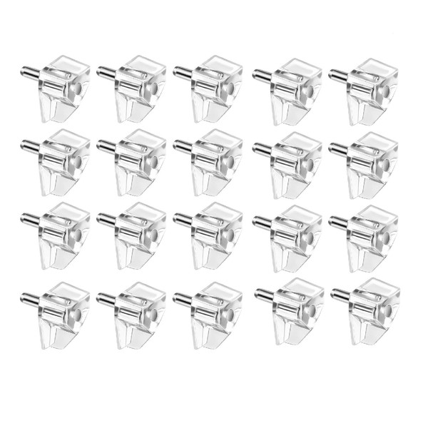 20 Pack 5mm Shelf Support Pegs, L-Shaped Crystal Shelf Pins