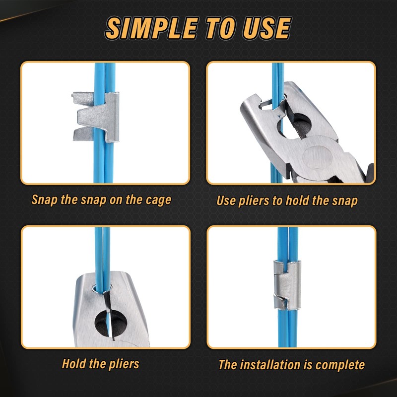 1200pcs Wire Cage Clips with Hog Ring Pliers Fencing Plier