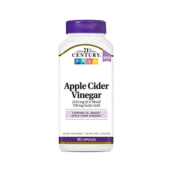 21st Century HealthCare Apple Cider Vinegar, 90 Count Capsules