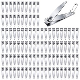 Haploon Nail Clippers Bulk 120 Pcs Fingernail Toenail Clippers Set Stainless Steel, Nail Clipper Cutter Set for Men Women with Keychain