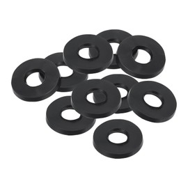 PATIKIL M8 Rubber Flat Washer, 10 Pack 8mm ID 21mm OD 2mm Thick Sealing Spacer Gasket Ring for Faucet Pipe Water Hose Fastener Bolt, Black