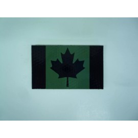 CANADA IR PATCH MATT GREEN ON MB 3 1/2"X2" REJECT#217 W/VELCRO® BRAND FASTENER