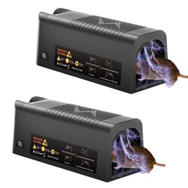 Electric Mouse Trap Electronic Mice Killer Humane Mice Zapper with High Voltage Indoor Rodent Catcher for Kitchen Living Room (2, Gray)