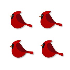 Roeda Brighten Your Life 27038r Cardinal Songbird Set of 4 Winter Christmas Magnet