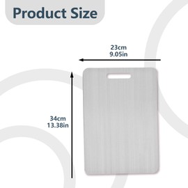 YongSral Titanium Chopping Board, 34 x 23 cm Titanium Cutting Board, Stainless Steel Cutting Board, Titanium Chopping Boards for Meat, Bread, Vegetables (1 Piece)