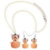 DUOWEI Acrylic Brown Yorkie Yorkshire Retriever Dog Necklace Earrings Set
