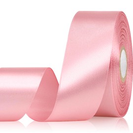 Sagaat Rose Gold Ribbon 1-1/2 Inch 30 Yards Rose Gold Satin Ribbon for Flower Bouquet, Fabric Ribbon for Gift Wrapping Crafts Hair Accessories Sewing Wedding Christmas