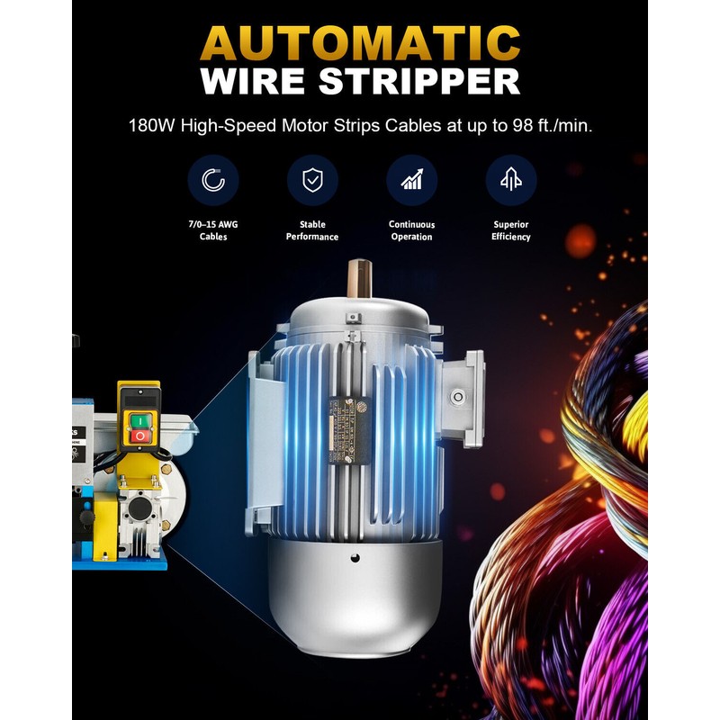 CREWORKS Automatic Scrap Cable Stripper Electric Wire Stripping Machine Copper