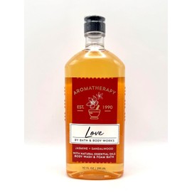 Bath and Body Work Aromatherapy Love Body Wash & Foam Bath, Jasmine + Sandalwood with Essential Oils, 10 fl oz