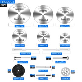 44Pcs YGCQFH Cutting Wheel Kit for Dremel Rotary Tools, Mini HSS Circular Saw Blades Cutter, Resin Cutting Discs, 545 Diamond Cut Off Wheels for Cutting Wood, Metal, Plastic, PVC, Glass, Tile, Stone