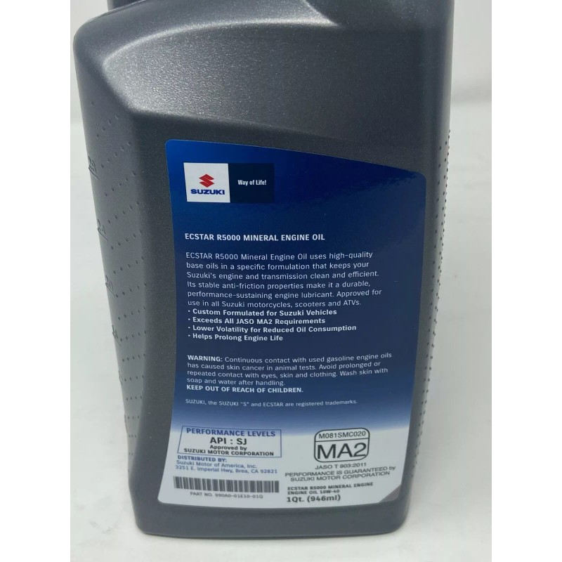 Suzuki OEM 2002-2021 Suzuki GSX-R750 10w40 Oil Change Kit